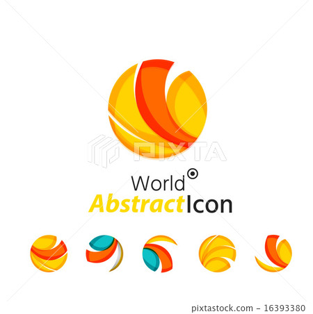 Abstract geometric business corporate emblem - globe, world, circle 16393380