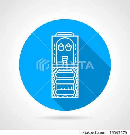 Round vector icon for white line cooler 16393979