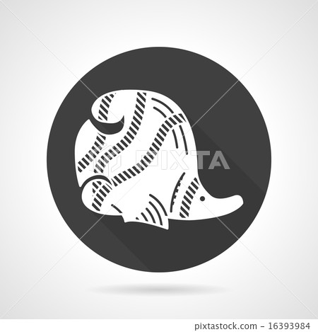 Coral fish black round vector icon 16393984
