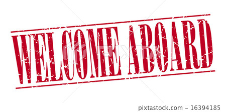 welcome aboard red grunge vintage stamp  16394185