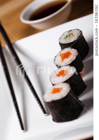 Collection of sushi, oriental cuisine colorful Collection of sushi, oriental cuisine colorful 16396392