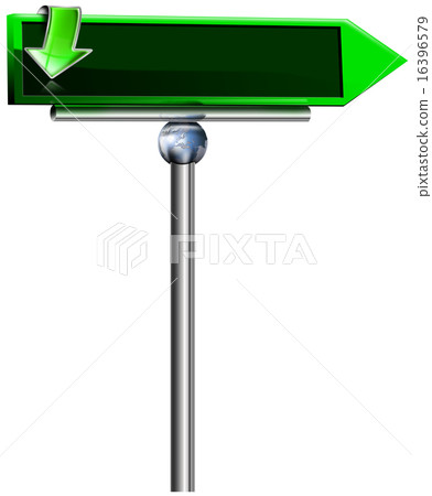 Empty Green Modern Sign 16396579