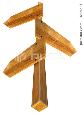 Wooden Sign with three arrows 16396581