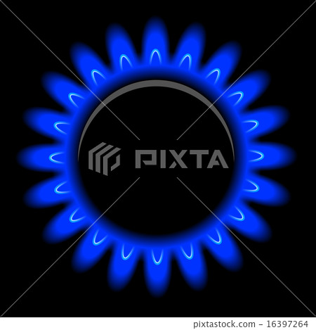 Vector flames of gas on black Vector flames of gas on black 16397264