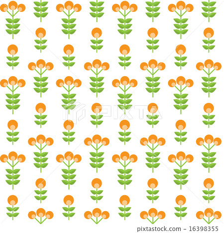 Paper Trendy Flat Flower Seamless Pattern Vector Illustration 16398355