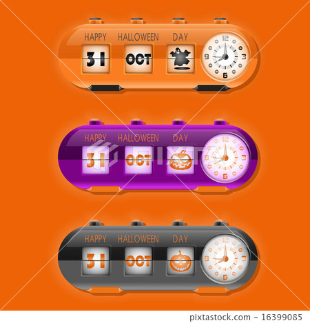 Halloween day with flap clocks and number counter 16399085
