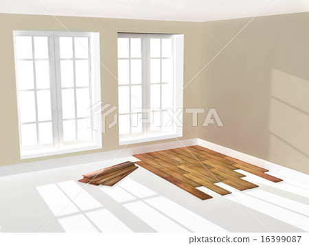 Empty room with parquet floor Empty room with parquet floor 16399087