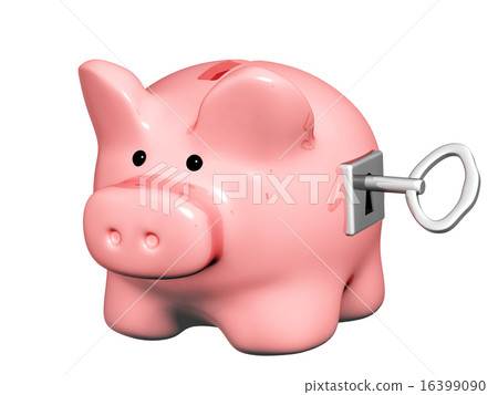 Piggy bank closed on the lock Piggy bank closed on the lock 16399090