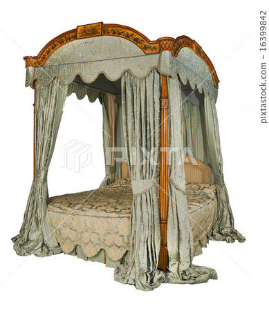 Four poster bed with isolated with clip path Four poster bed with isolated with clip path 16399842
