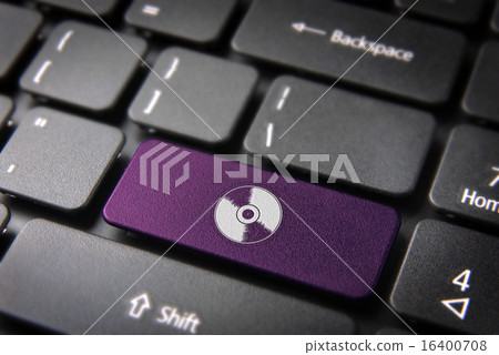 Purple Disc keyboard key, Entertainment background Purple Disc keyboard key, Entertainment background 16400708
