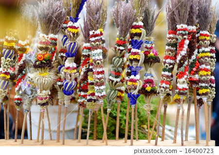 Traditional lithuanian Easter palm bouquets 16400723