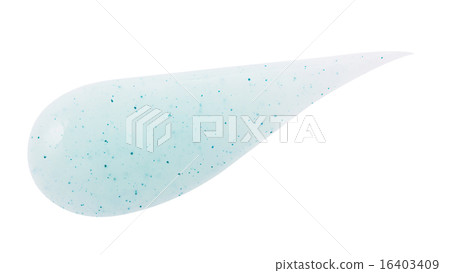 Blue colour gel drop on background 16403409