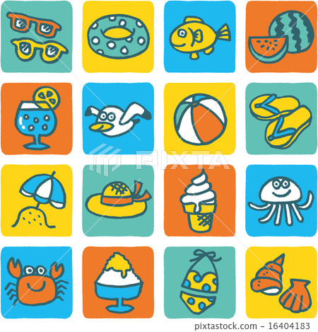 夏天圖標集 夏天圖標集 16404183