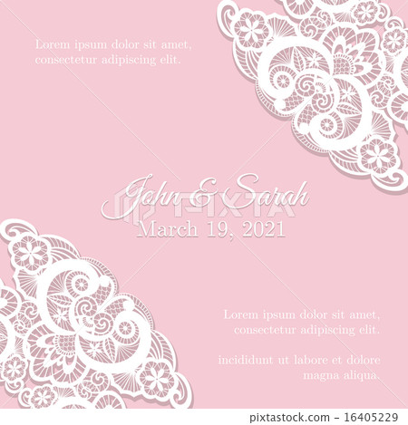 Vintage wedding invitation with lace decoration 16405229