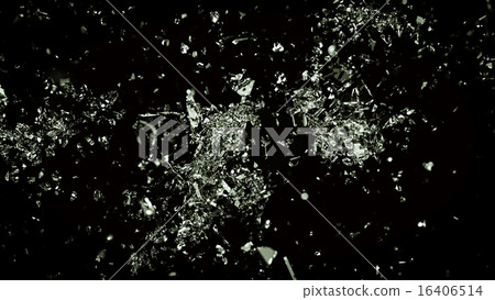 Broken and cracked glass on black 16406514