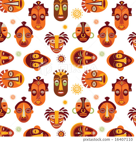 African masks pattern 16407110