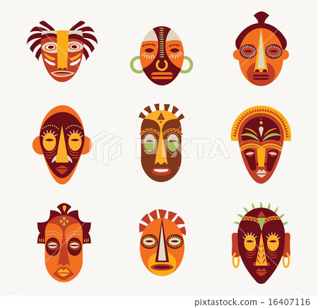 African masks set 16407116