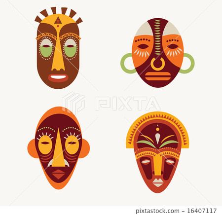 African masks set 16407117