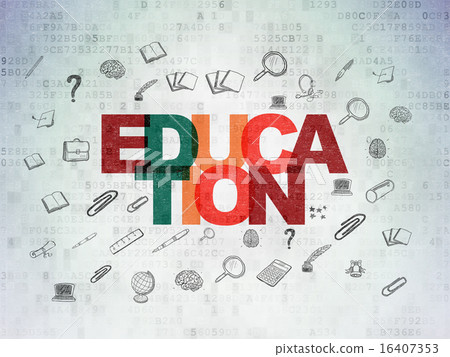 Studying concept: Education on Digital Paper background 16407353