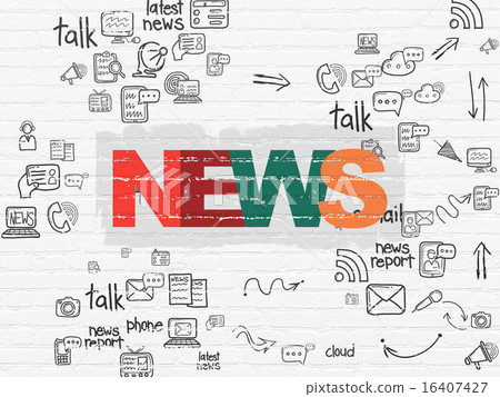 News Concept: News On Wall Background - Stock Illustration [16407427 ...