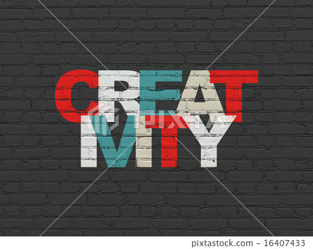 Advertising concept: Creativity on wall background Advertising concept: Creativity on wall background 16407433