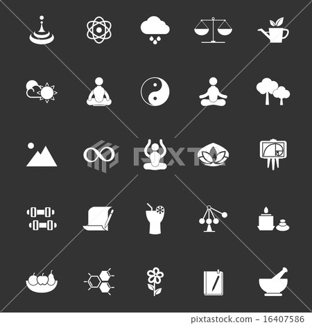 Zen concept icons on gray background Zen concept icons on gray background 16407586