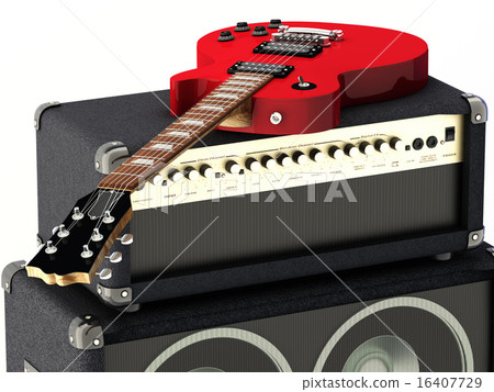 Red Guitar 16407729