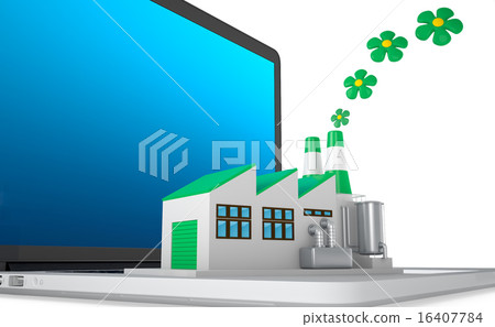Environmentally friendly factory concept. 16407784