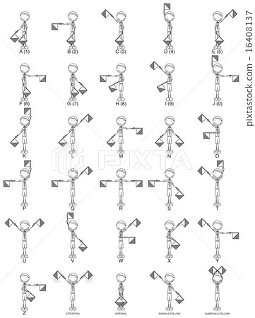 Two-flag semaphore signals 16408137