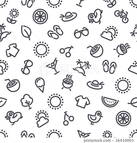 Summer and Vacation Seamless Pattern - Stock Illustration [16410003 ...