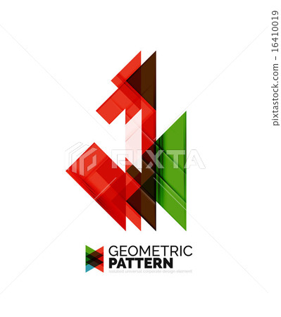 Geometric triangle mosaic pattern element isolated on white Geometric triangle mosaic pattern element isolated on white 16410019