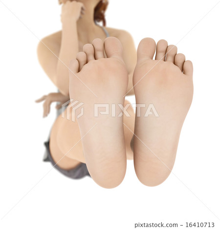 年輕女士的腳底皮膚護理圖像perming3DGC插圖素材 16410713