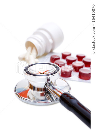 Stethoscope and tablets Stethoscope and tablets 16410870