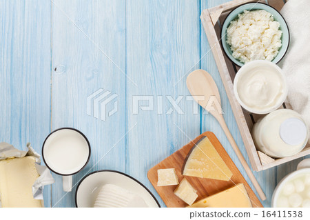 Dairy products. Sour cream, milk, cheese, egg 16411538