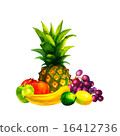 Hand drawn watercolor fresh organic fruits  16412736