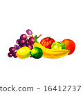 Hand drawn watercolor fresh organic fruits  16412737