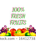 Hand drawn watercolor fresh organic fruits  16412738