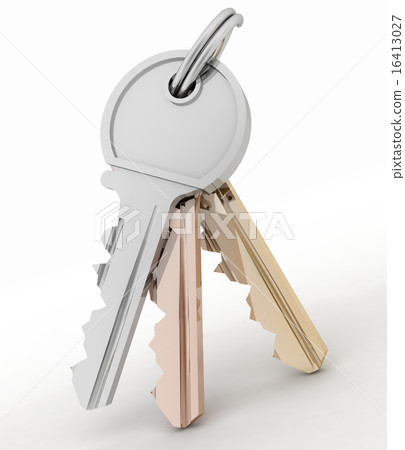 Bunch of keys from house isolated on white Bunch of keys from house isolated on white 16413027