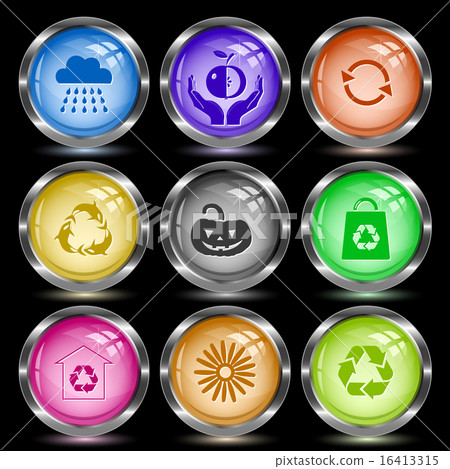 apple in hands, killer whale as recycling symbol, 16413315