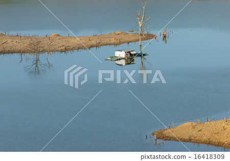 Harmony landscape, floating house ,dry tree 16418309
