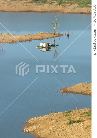 Harmony landscape, floating house ,dry tree 16418310