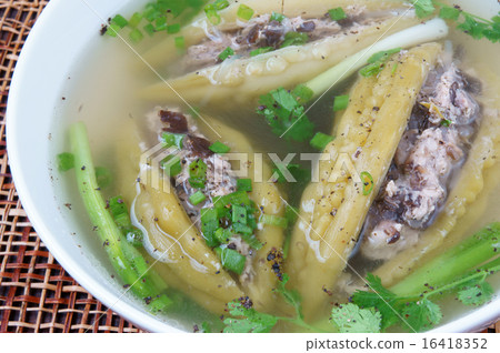 Vietnamese food, bitter melon, ground meat Vietnamese food, bitter melon, ground meat 16418352
