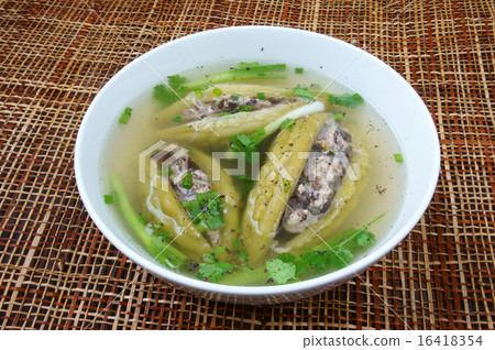 Vietnamese food, bitter melon, ground meat Vietnamese food, bitter melon, ground meat 16418354