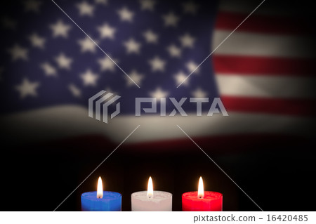 Composite image of candles on black background Composite image of candles on black background 16420485