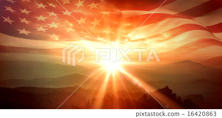 Composite image of digitally generated american flag rippling Composite image of digitally generated american flag rippling 16420863