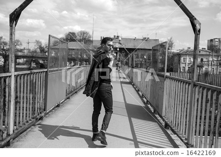 Confident man posing in selvedge  jeans 16422169