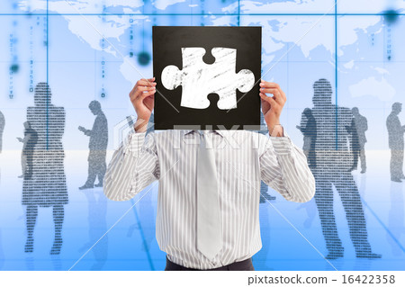 Composite image of businessman showing board 16422358