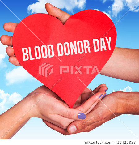 Composite image of hands holding red heart 16423858