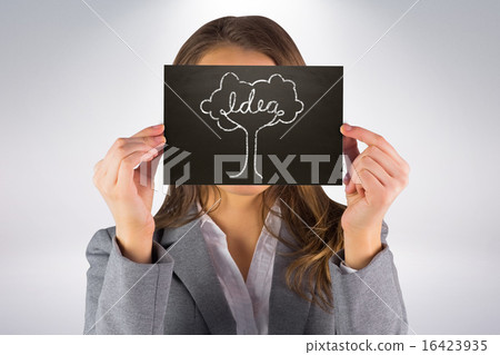 Composite image of businesswoman showing card Composite image of businesswoman showing card 16423935