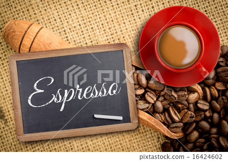 Composite image of red cup of coffee 16424602